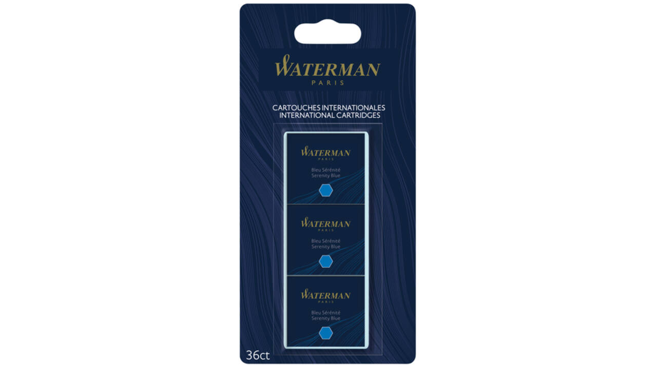 Inktpatronen Waterman blauw uitwasbaar blister à 6 stuks