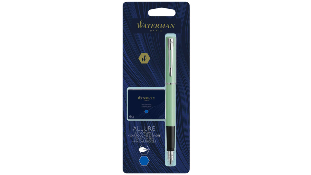 Vulpen Waterman Allure assorti pastel + inktpatronen Blauw