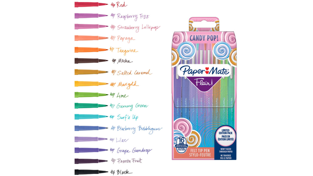 Fineliner Paper Mate Flair Candy Pop wallet à 16 kleuren