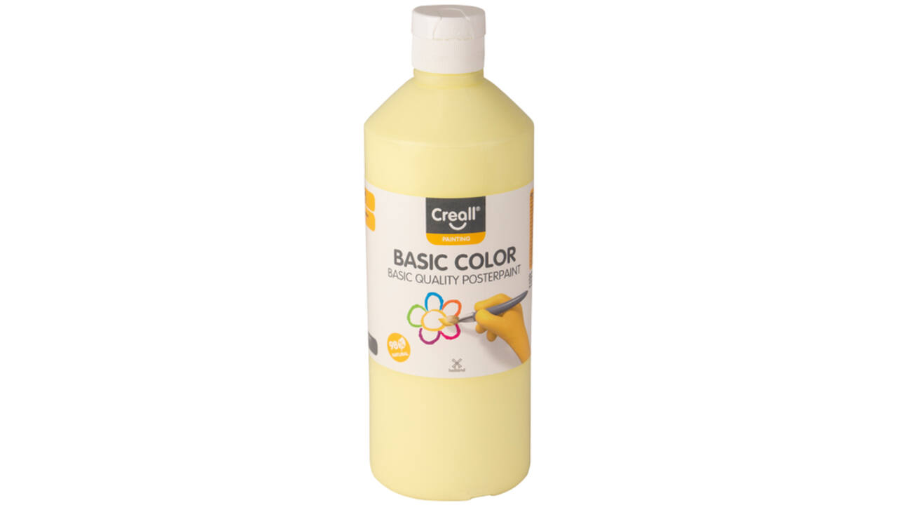 Plakkaatverf Creall basic pastel geel 500ml