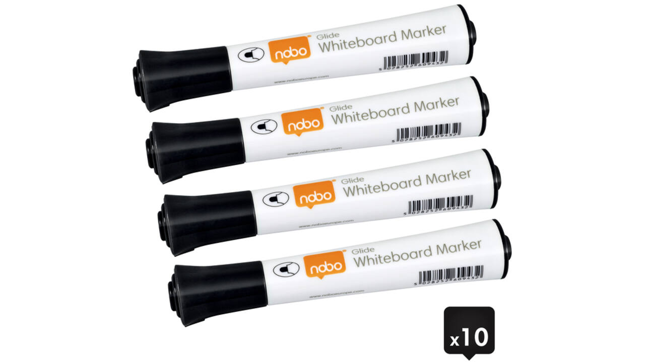 Viltstift Nobo whiteboard Glide rond zwart 2mm