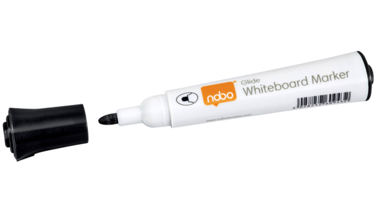 Viltstift Nobo whiteboard Glide rond zwart 2mm