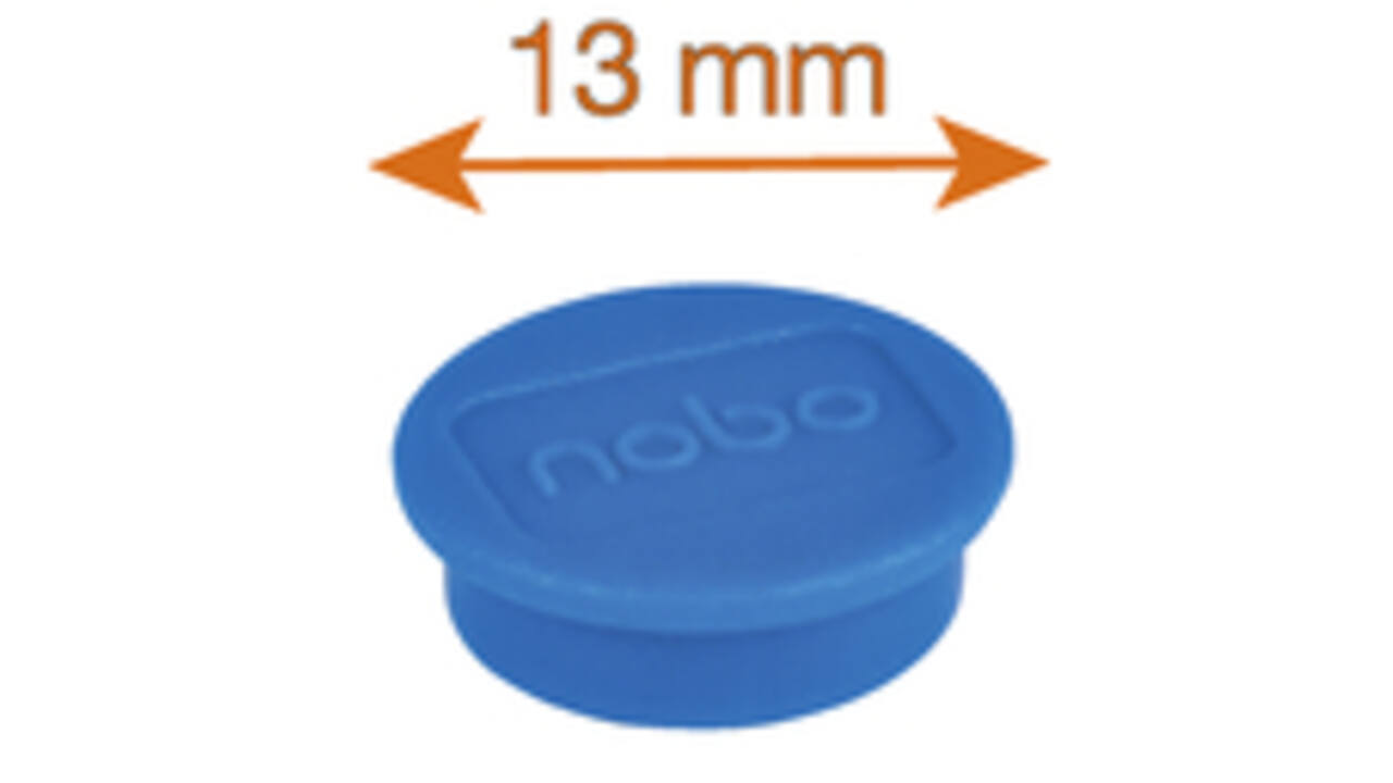 Magneet Nobo 13mm 100gr blauw 10stuks