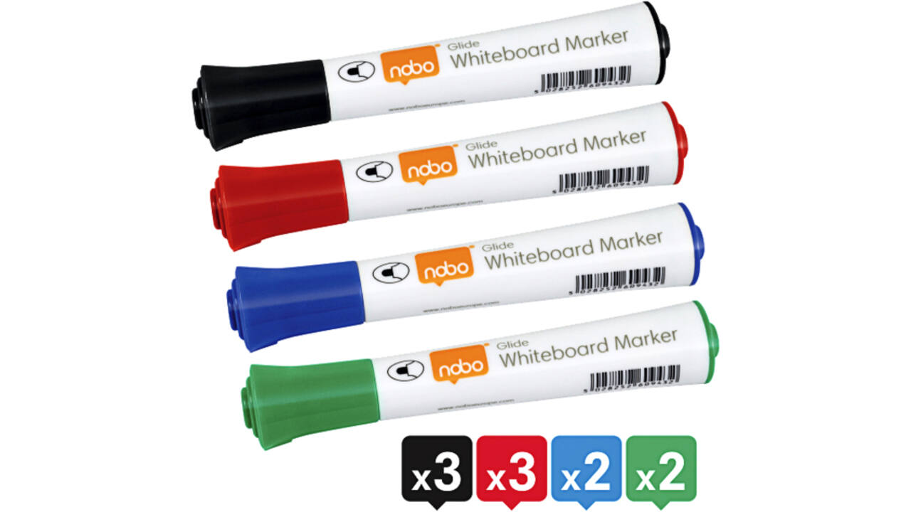 Viltstift Nobo whiteboard Glide rond assorti 2mm 10st