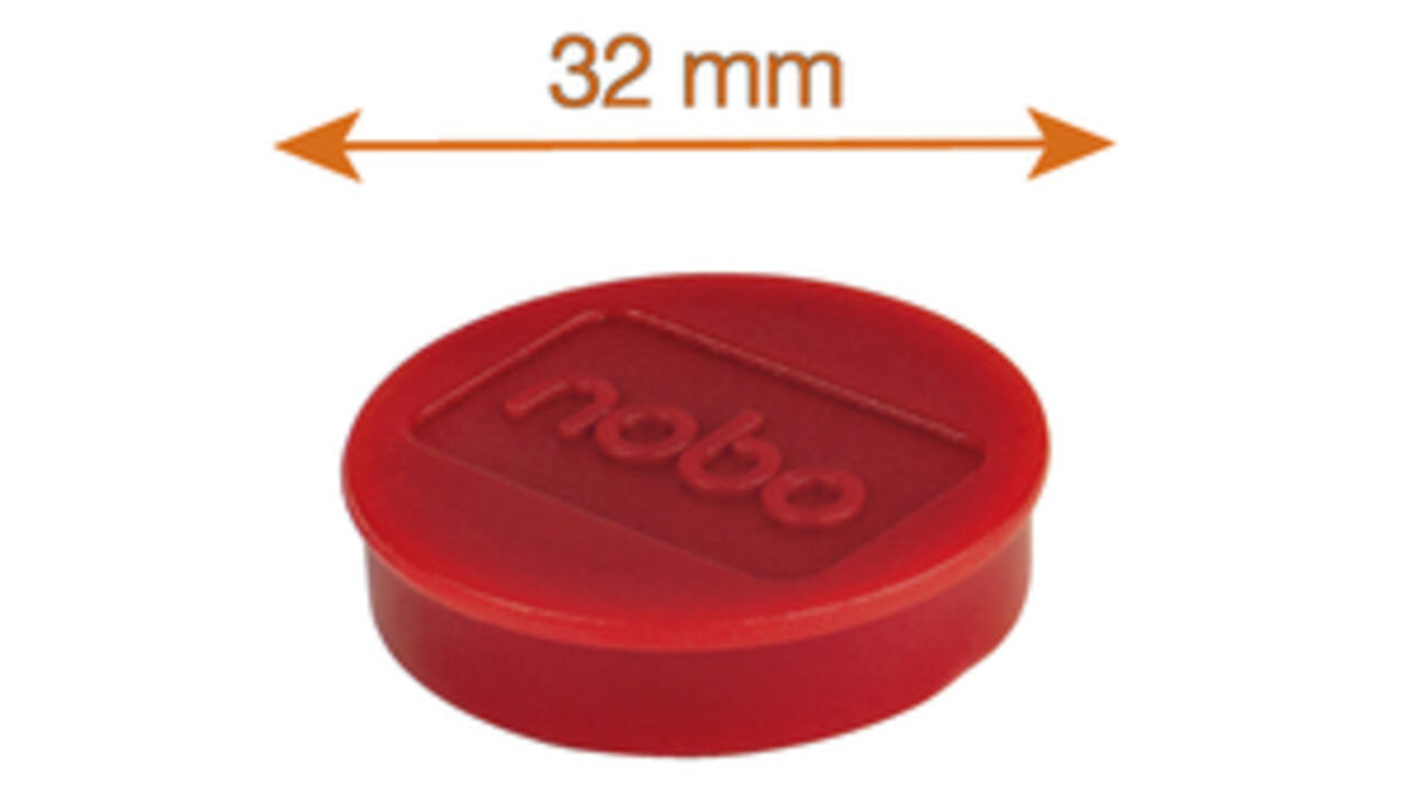 Magneet Nobo 32mm 800gr rood 10 stuks