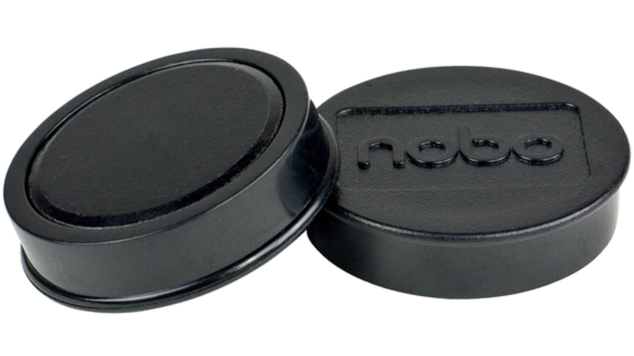 Magneet Nobo 38mm 2500gr zwart 10 stuks