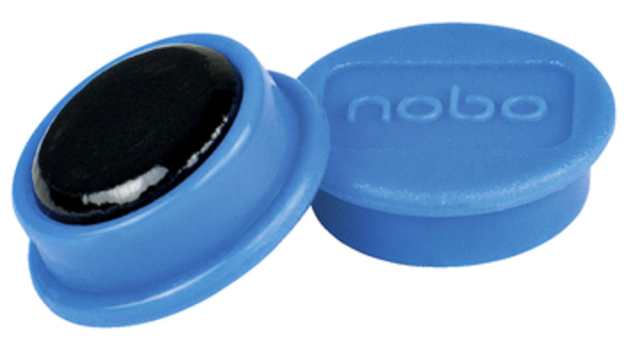 Magneet Nobo 24mm 600gr blauw 10stuks