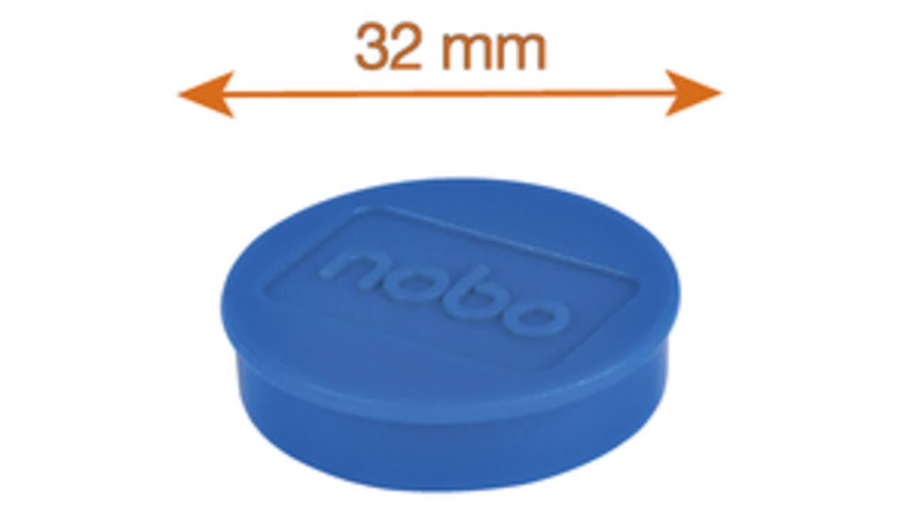 Magneet Nobo 32mm 800gr blauw 10stuks