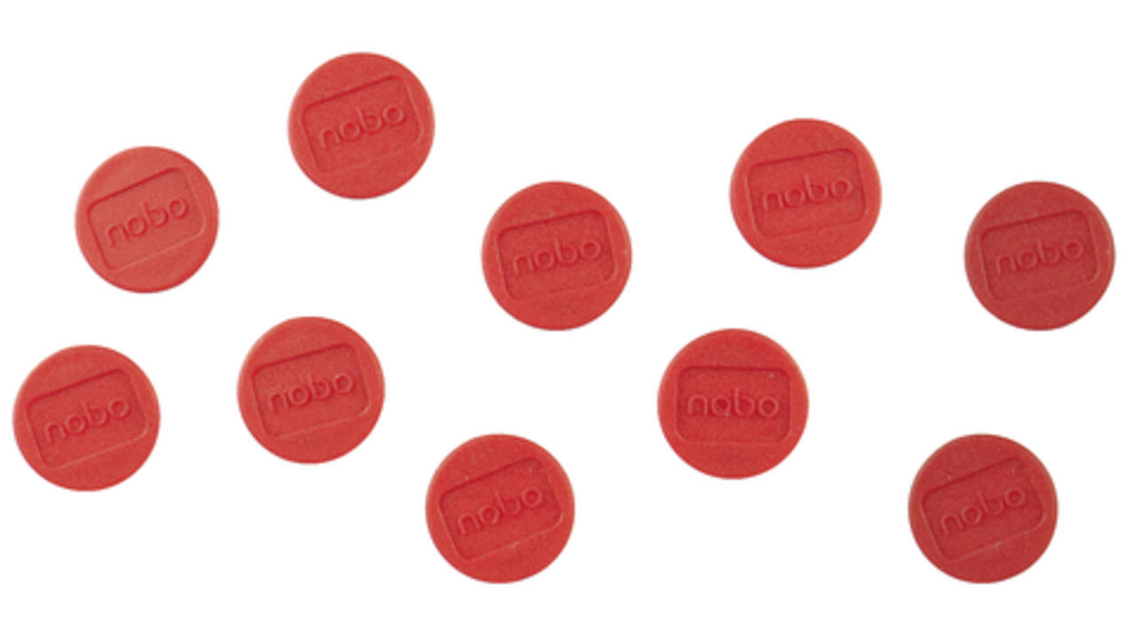 Magneet Nobo 24mm 600gr rood 10 stuks