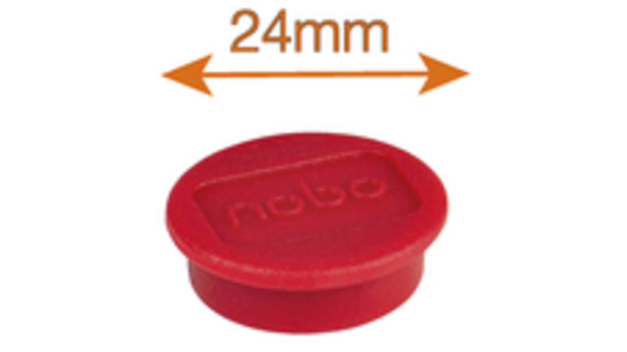 Magneet Nobo 24mm 600gr rood 10 stuks
