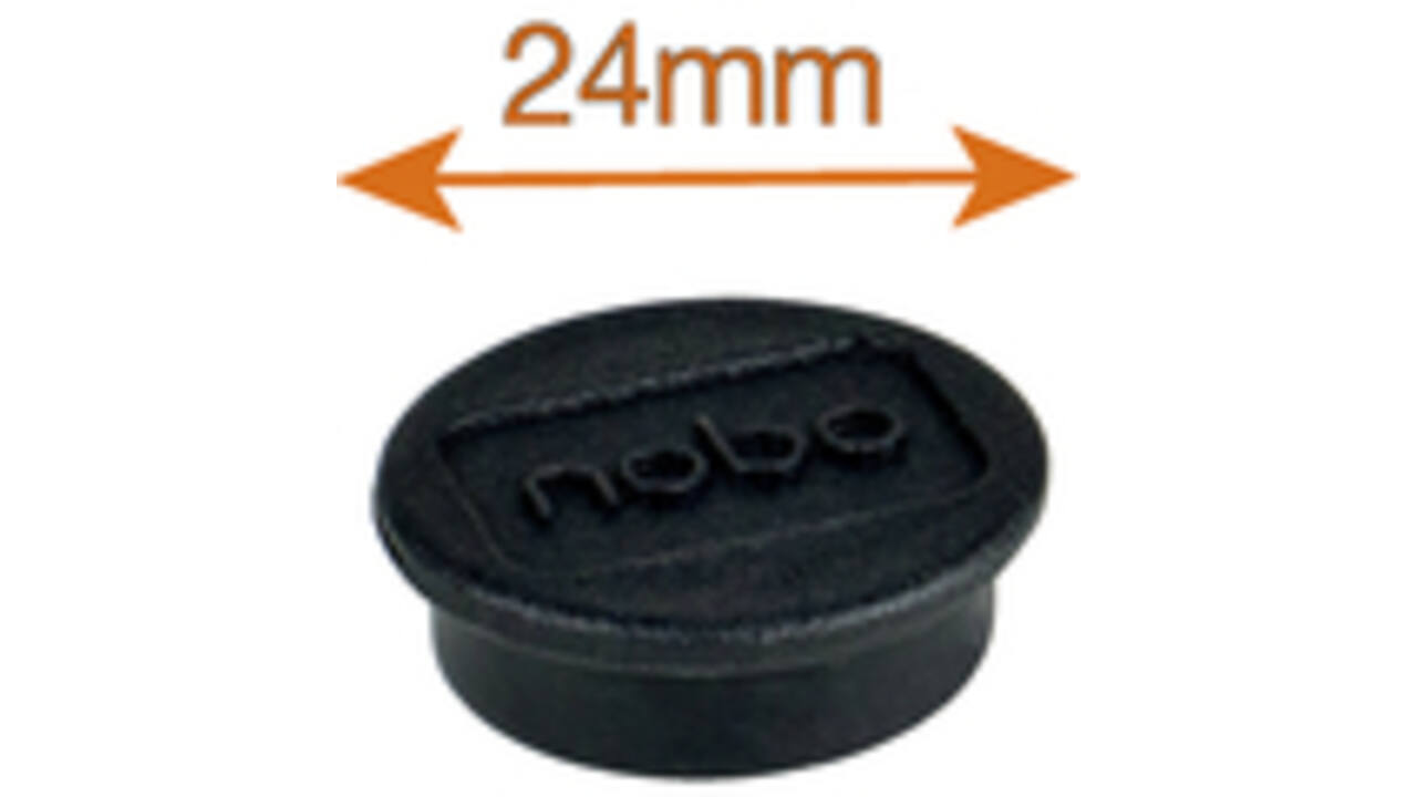 Magneet Nobo 24mm 600gr zwart 10stuks