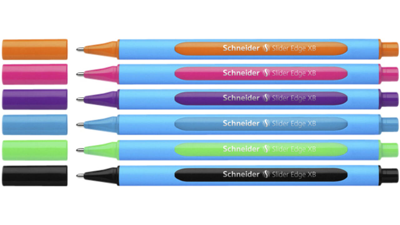 Balpen Schneider Slider Edge extra breed assorti etui à 6 stuks