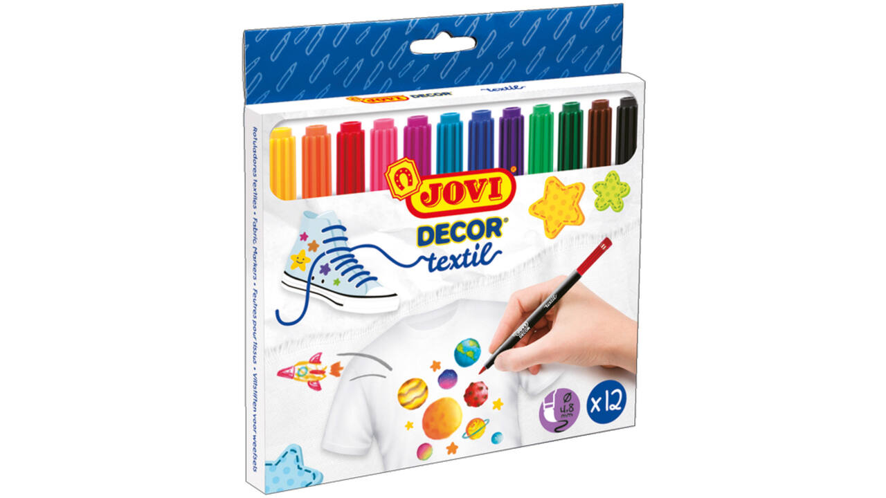 Textielstift Jovi assorti set à 12 stuks