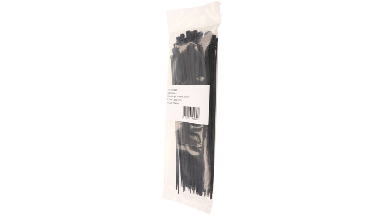 Inbindstrips IEZZY nylon 4.8x300mm D 81mm zwart