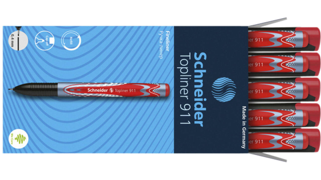 Fineliner Schneider Topliner 911 0.4mm rood