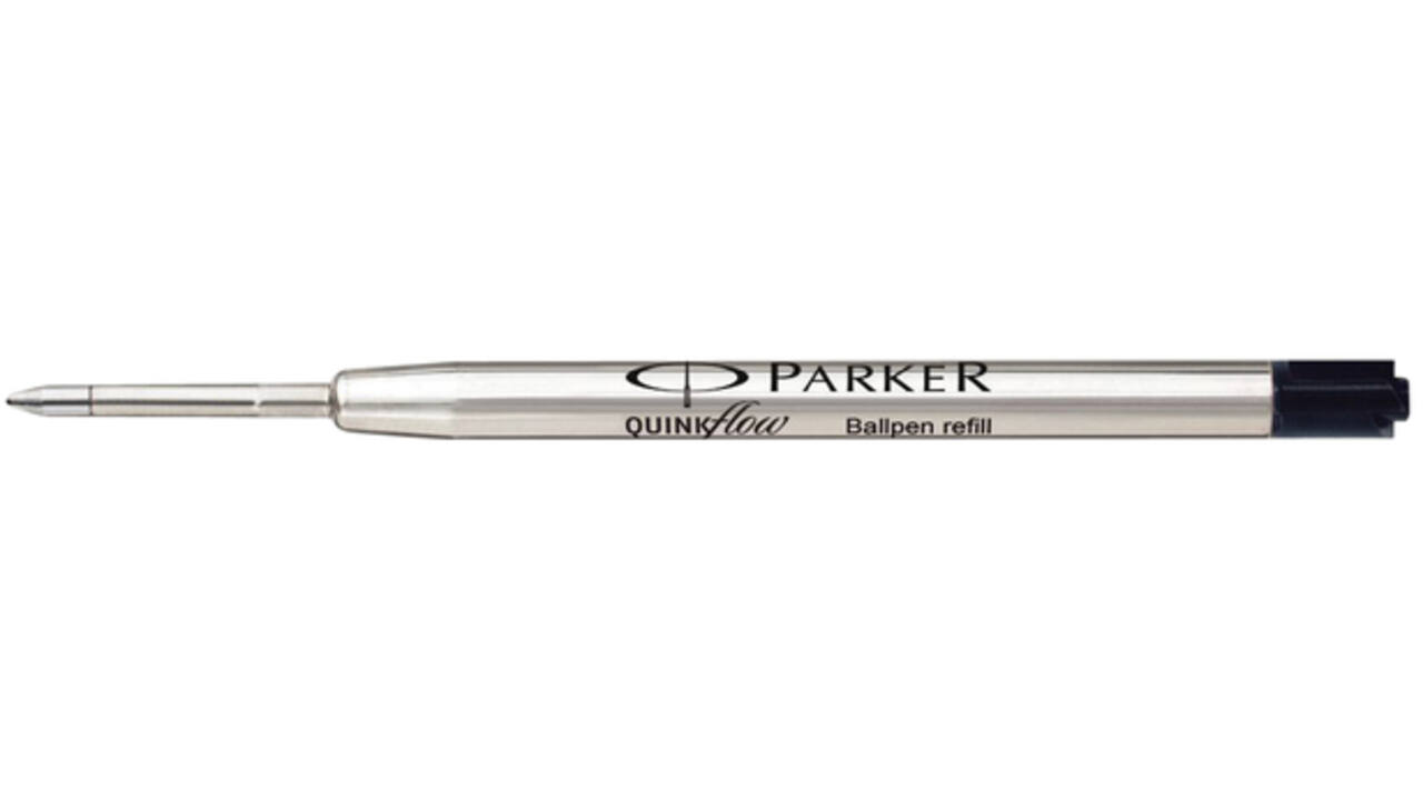Balpenvulling Parker Quinkflow medium zwart blister à 3 stuks