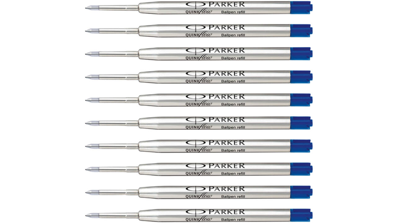 Balpenvulling Parker Quinkflow medium blauw blister à 10 stuks