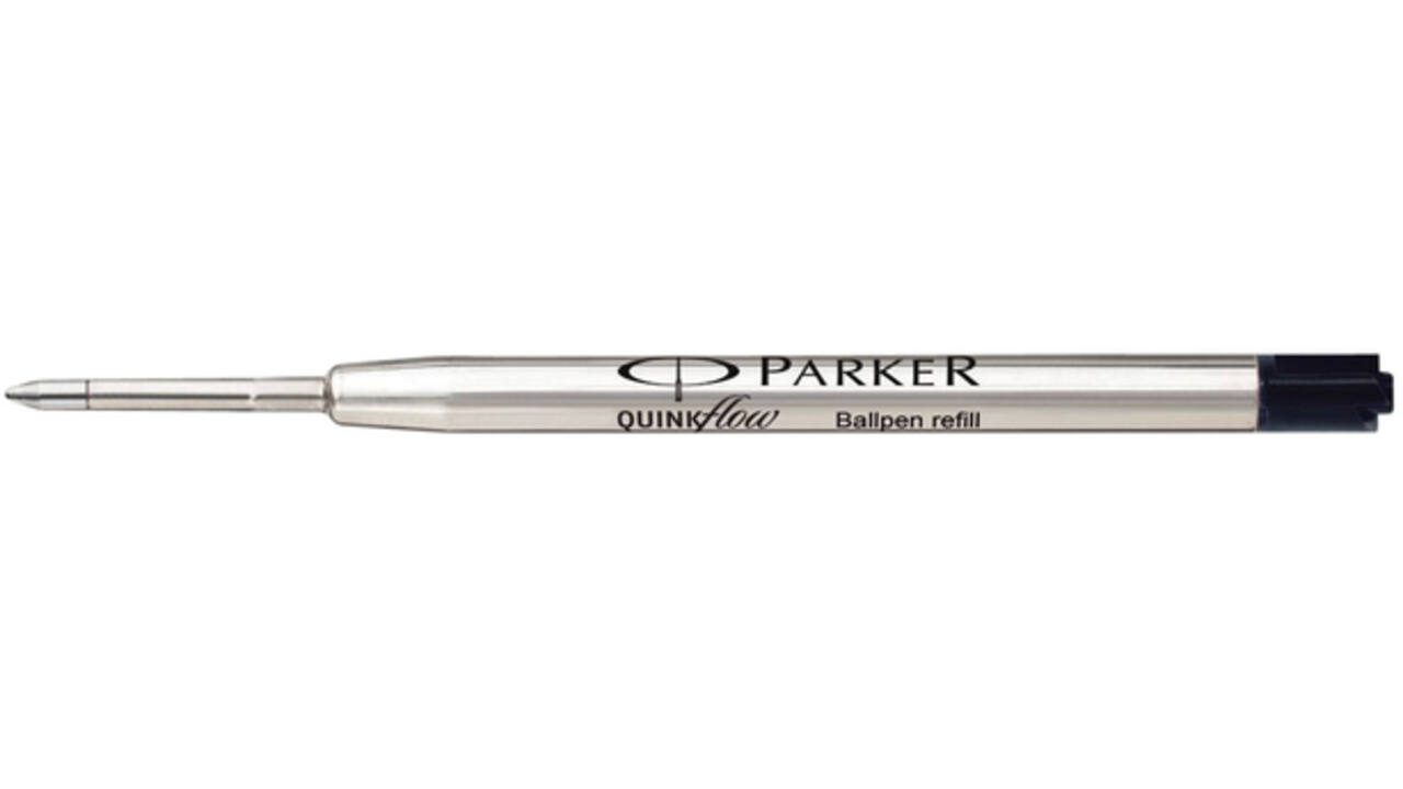 Balpenvulling Parker Quinkflow medium zwart blister à 10 stuks