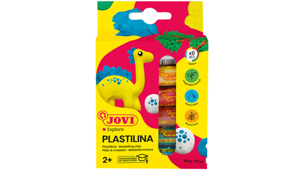 Boetseerklei Jovi plastalina 15gr standaard kleuren assorti etui à 6 stuks