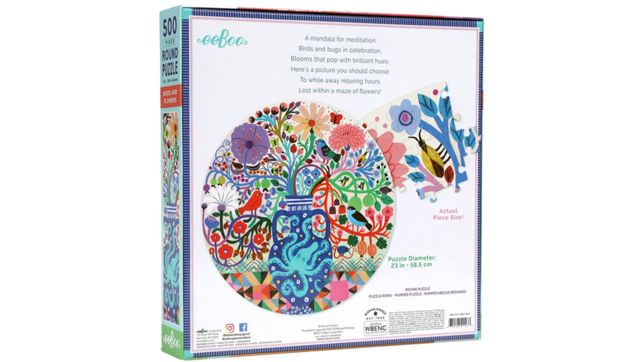 Puzzel Eeboo Birds & Flowers 500st