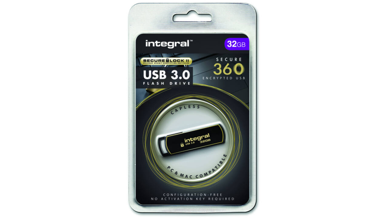 USB-stick Integral 3.0 Secure 360 32GB zwart