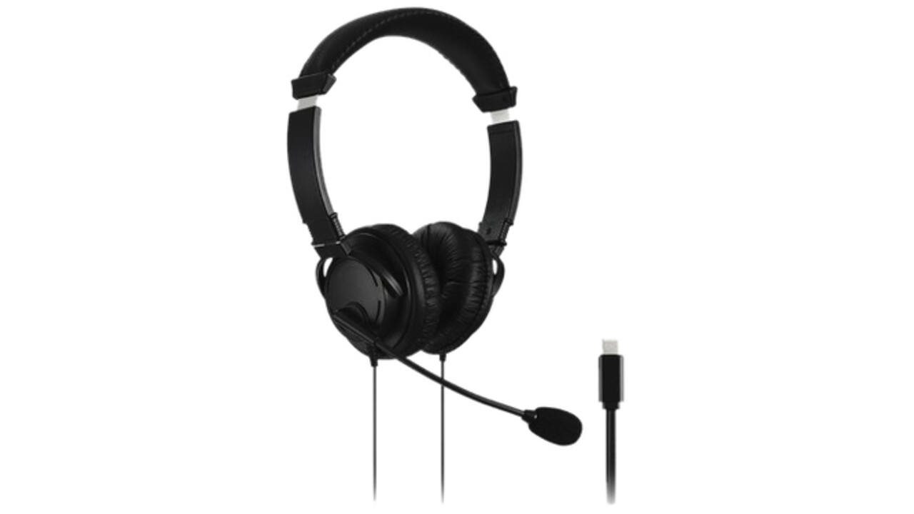 Hoofdtelefoon Kensington USB-C Hi-Fi met microfoon zwart