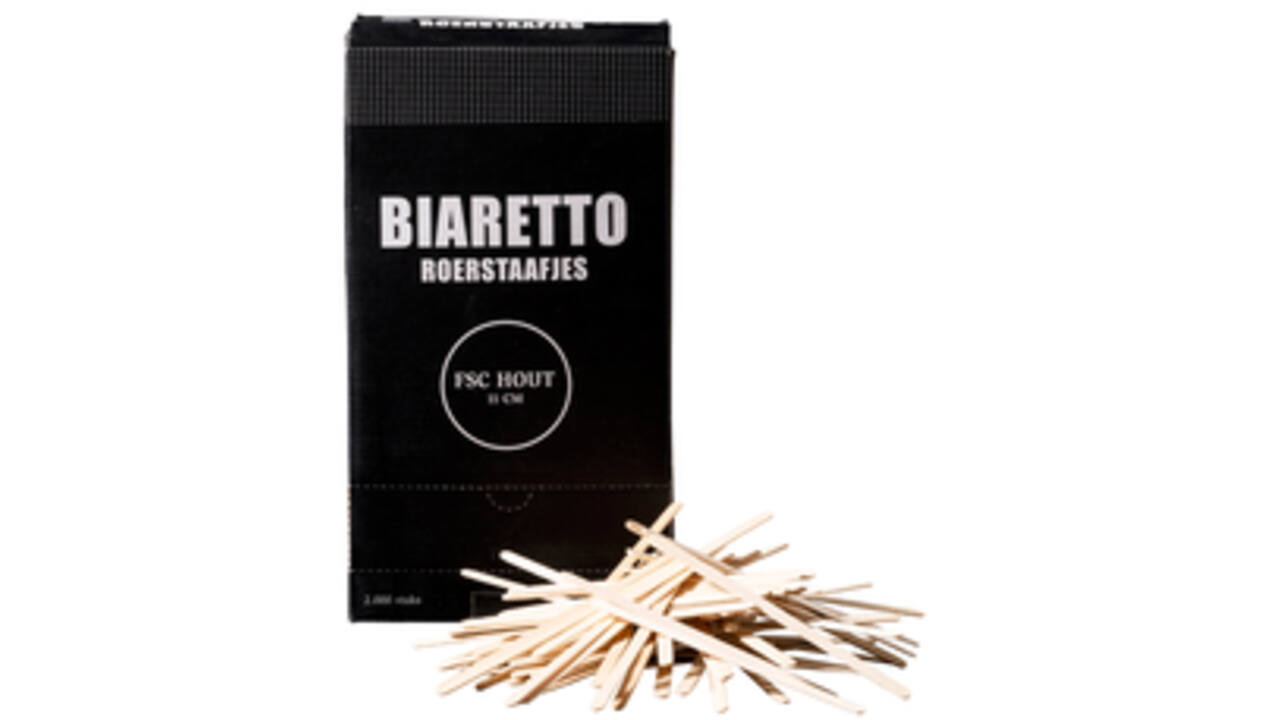 Roerstaafjes Biaretto hout 11cm 2000 stuks