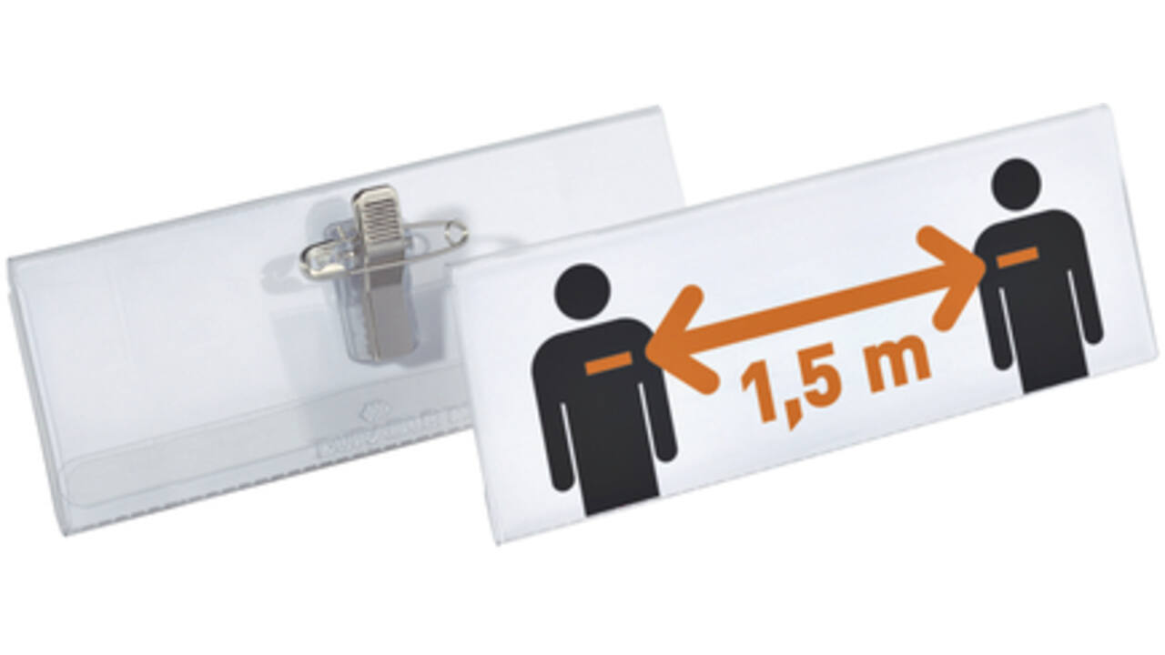 Badge Durable XL met combiklem 40x105mm set à 14stuks