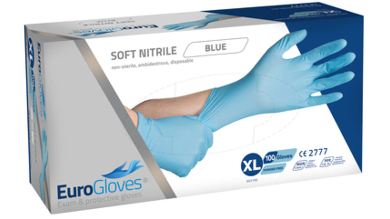 Handschoen Eurogloves nitril XL blauw 100 stuks