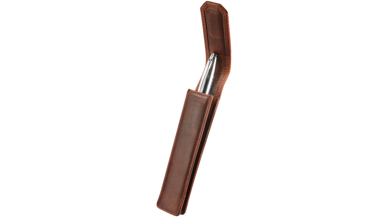 Pennenetui Maverick The Original 1delig leer bruin