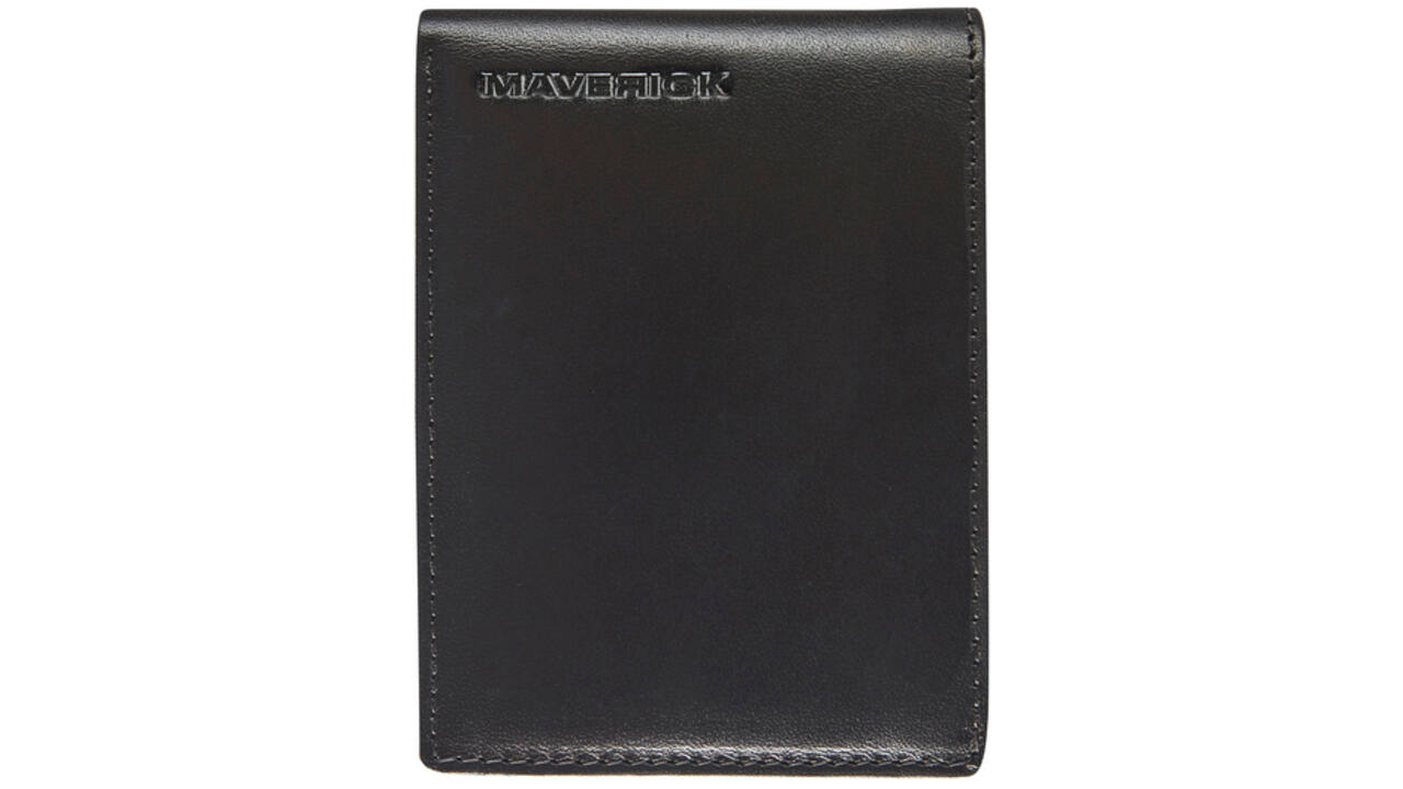 Portemonee Maverick All Black met kleingeldvak RFID leer zwart