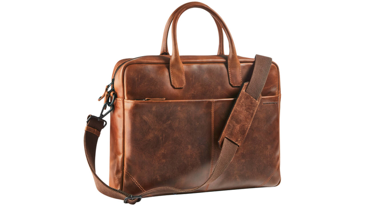 Businesstas Maverick The Original met laptopvak 15,6 inch leer bruin