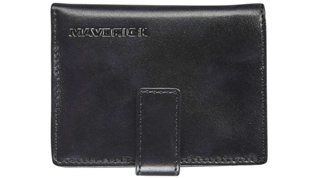 Kaarthouder Maverick All Black super compact RFID leer zwart