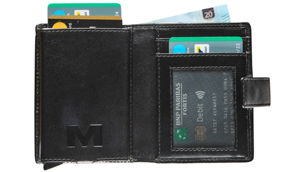Kaarthouder Maverick All Black super compact RFID leer zwart