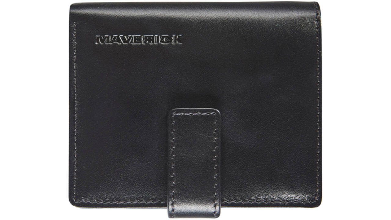 Kaarthouder Maverick All Black compact RFID leer zwart