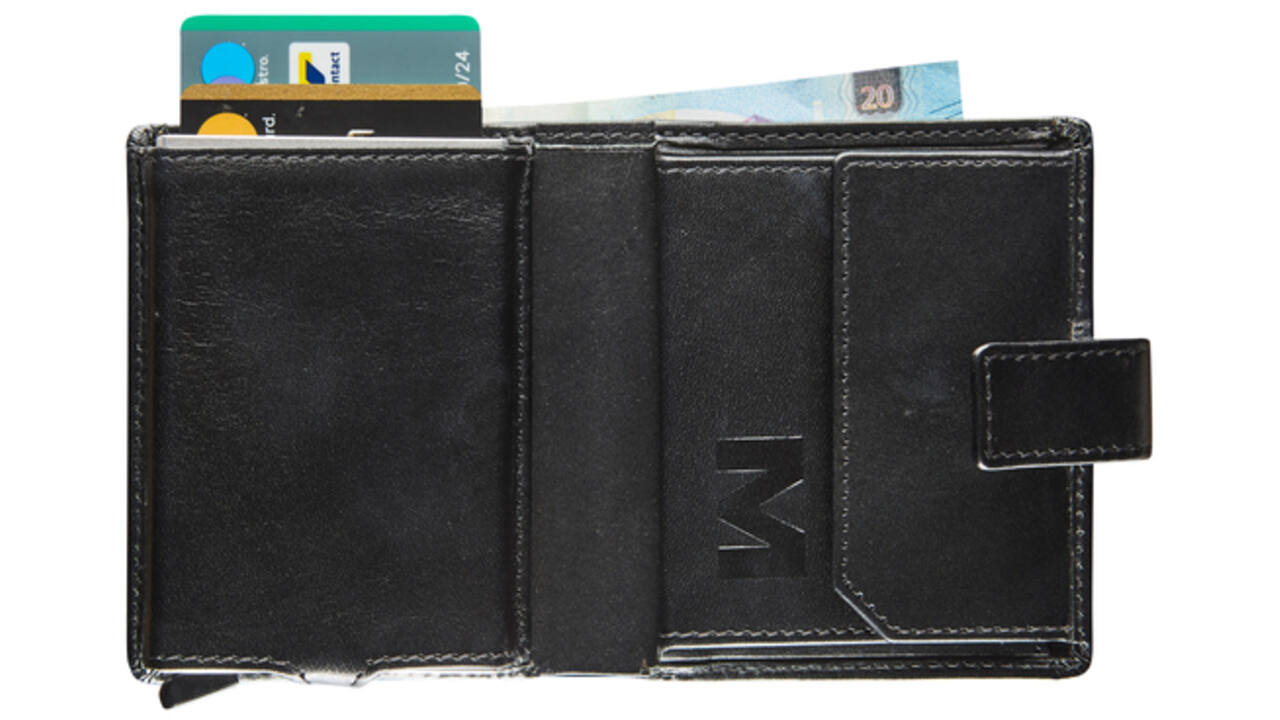 Kaarthouder Maverick All Black compact RFID leer zwart