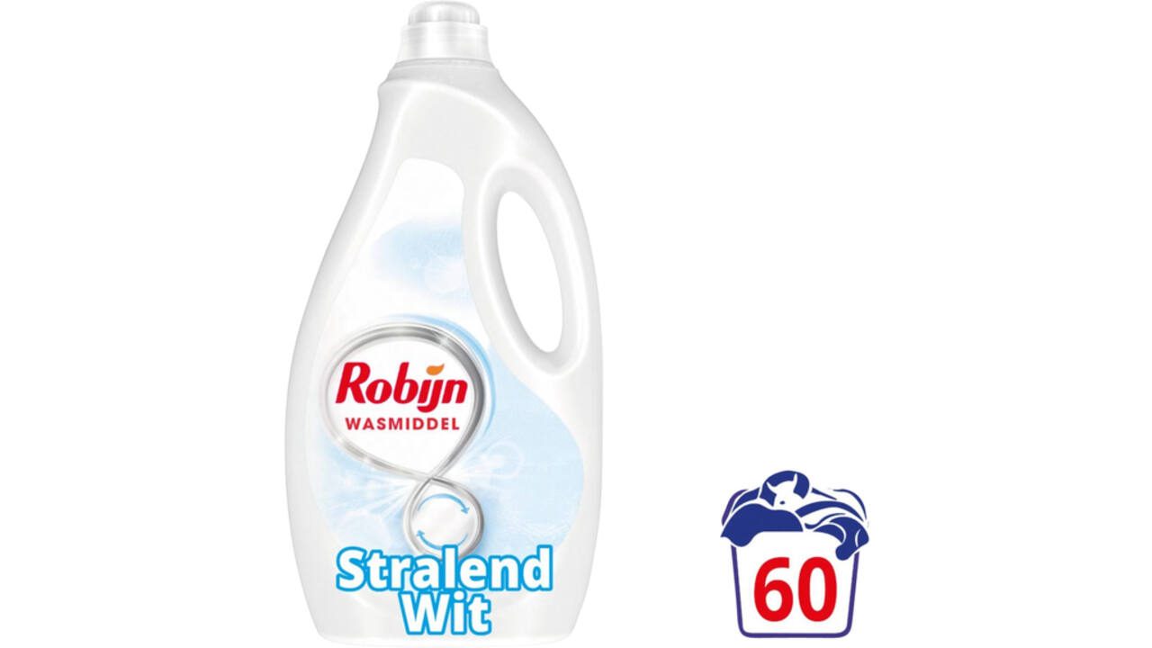 Wasmiddel Robijn vloeibaar 3L stralend wit 60sscoops