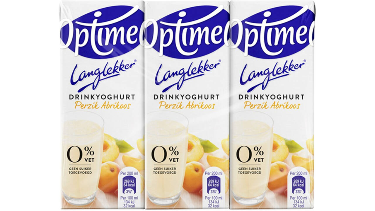 Drinkyoghurt Optimel Langlekker perzik abrikoos 20cl