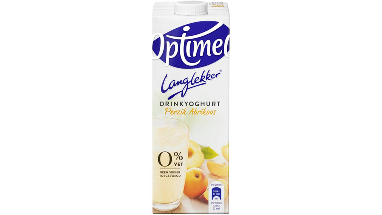 Drinkyoghurt Optimel Langlekker perzik abrikoos 1liter