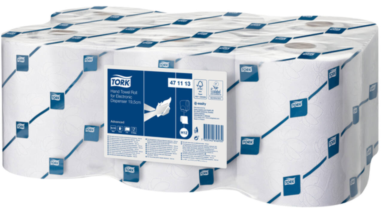 Handdoekrol Tork H12 voor sensorsystemen Advanced 2-laags wit 471113