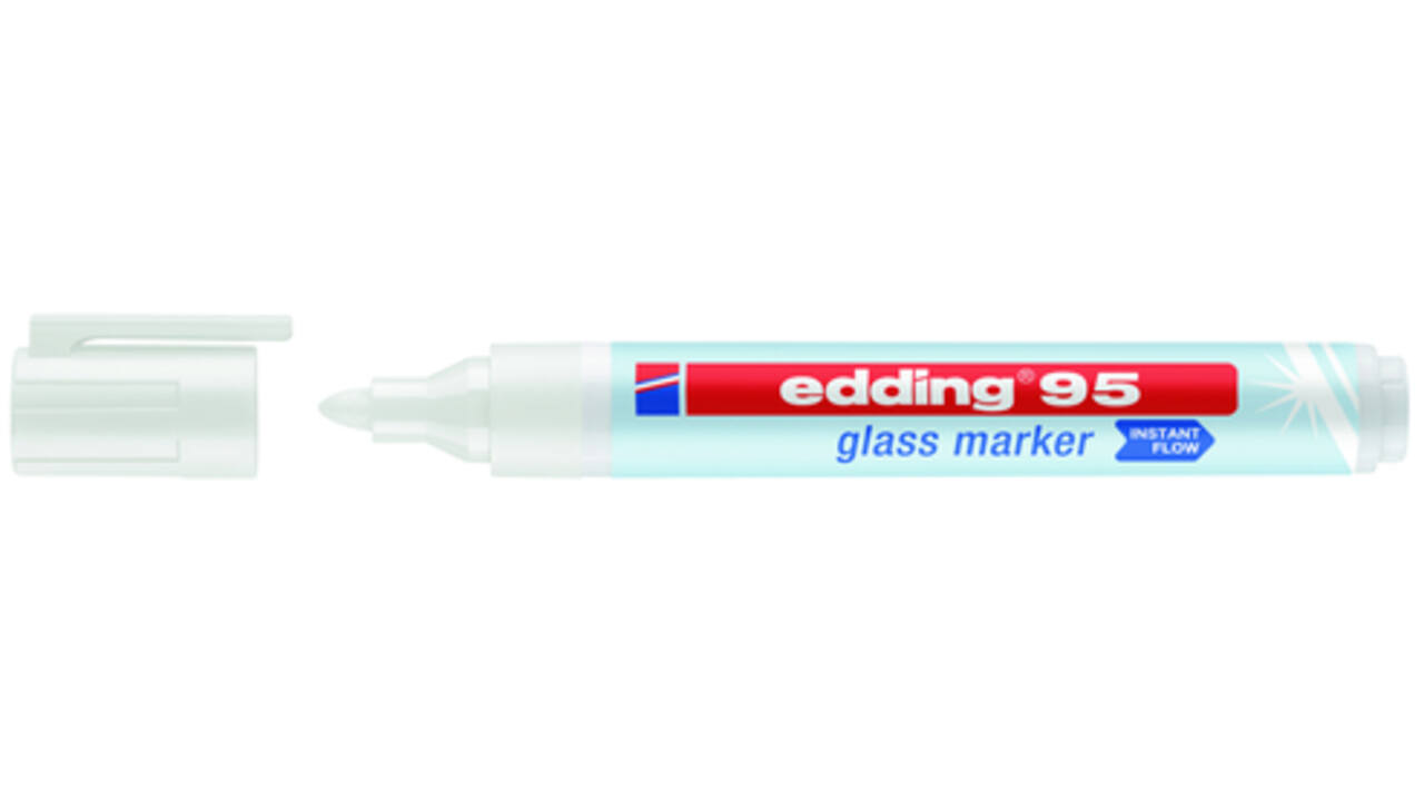 Viltstift edding 95 glasbord rond 1.5-3mm wit