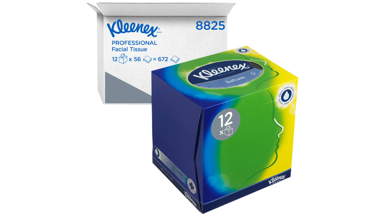 Facial tissues Kleenex kubus 3-laags 56stuks wit 8825