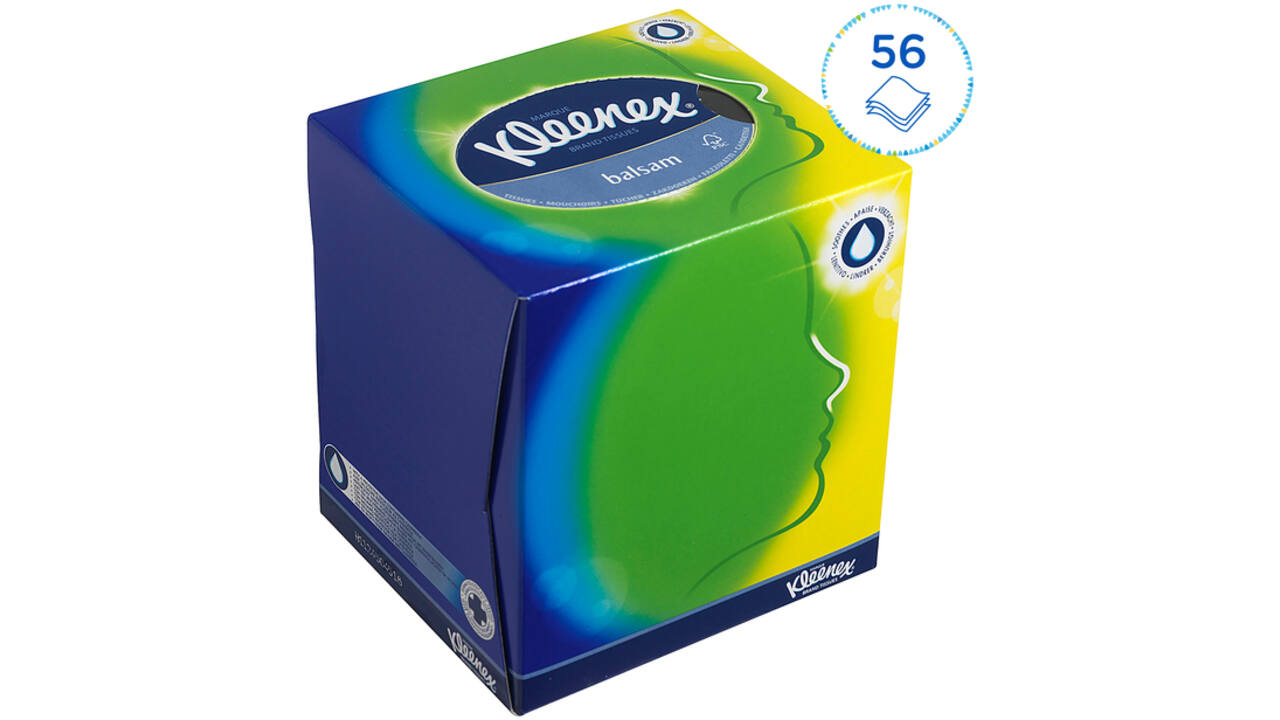 Facial tissues Kleenex kubus 3-laags 56stuks wit 8825