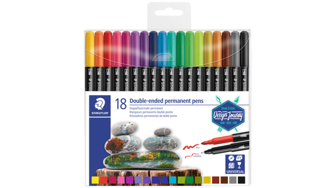 Viltstift Staedtler Design Journey permanent dubbele punt assorti