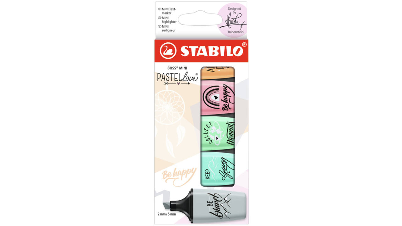 Markeerstift STABILO BOSS mini Pastellove assorti etui à 5 stuks
