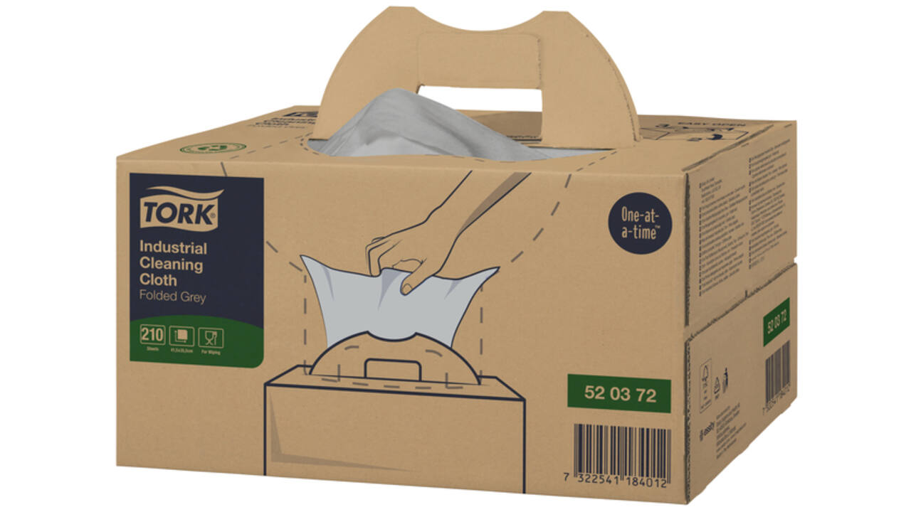 Reinigingsdoek Tork W7 Premium Industrial dispenserdoos 1-laags 210 vel grijs 520372