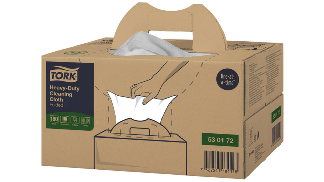 Reinigingsdoek Tork Heavy-Duty W7 Handybox 180 doeken wit 530172