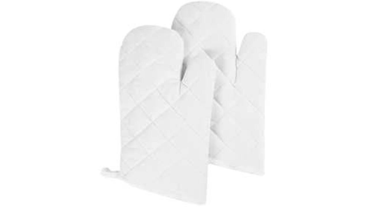 Ovenhandschoen Creativ Company 18x28cm 2 stuks wit