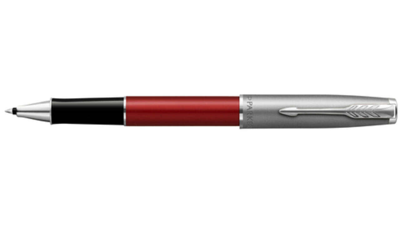Rollerpen Parker Sonnet Sand Blasted Metal & Red Lacquer F