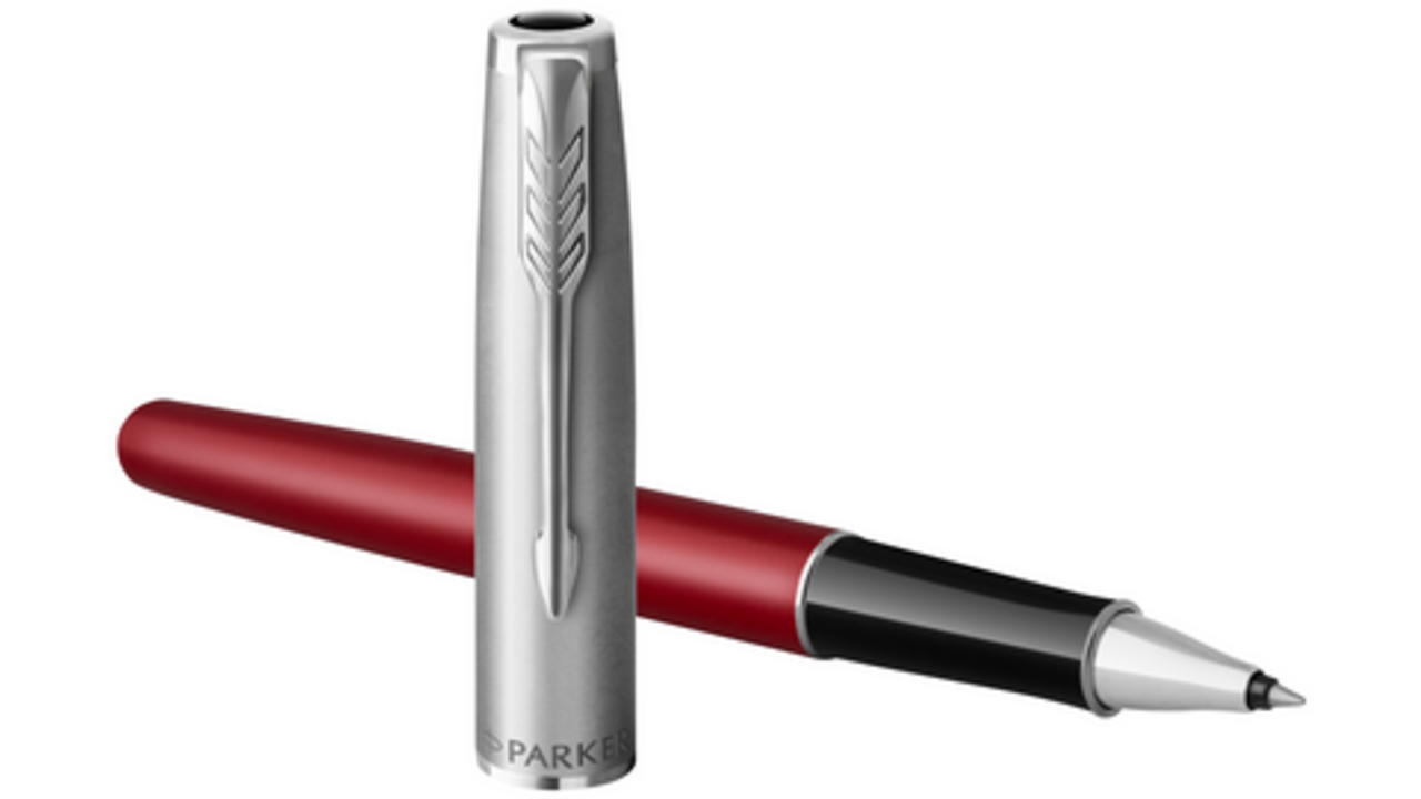 Rollerpen Parker Sonnet Sand Blasted Metal & Red Lacquer F
